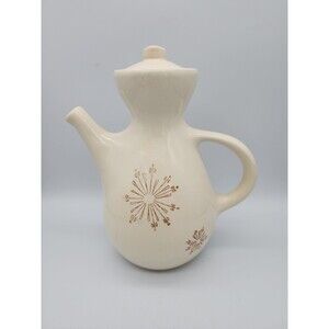 Rare Ben Seibel Coffee Pot Pfaltzgraff Country-Time Mid Century Cream & Brown